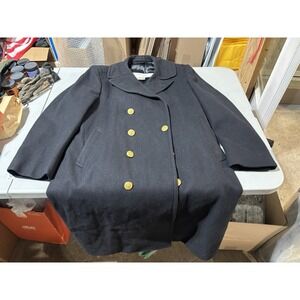 Vintage US Naval Academy Wool Overcoat 42S Jacob Reed's Sons Gold Buttons